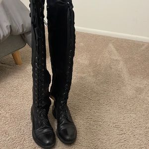 Dixie blk leather boots